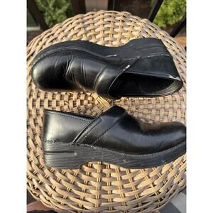 Dansko Shoes Leather Comfort Clogs Slip On 38 US 8 Black Platform